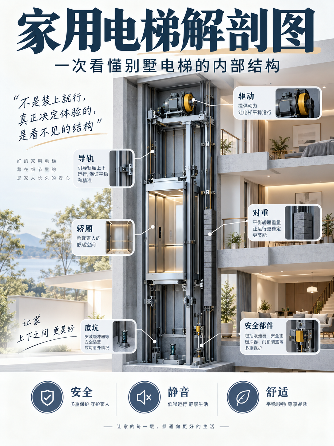 海淀家用电梯里面到底藏了什么？一张图拆给你看